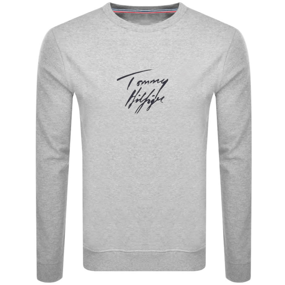 Alternative Image for ProductTommy Hilfiger Logo Crew Neck Sweatshirt Grey1
